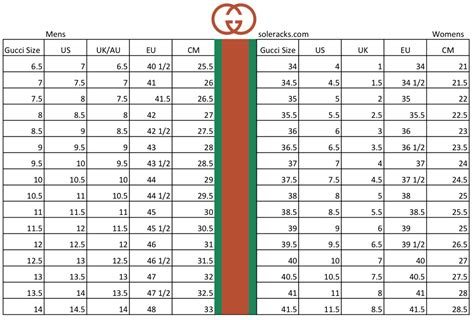 Gucci tennis shoes size chart